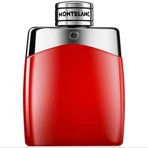 LEGEND RED BY Montblanc Scarlet and Chrome Flask Spray New No Box. 3.4fl oz